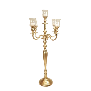 Candelabro de Metal plateado de 3 brazos de diseño moderno cristal hecho a mano boda fiesta hogar evento decoración forma personalizada centro de mesa - Product Image 5