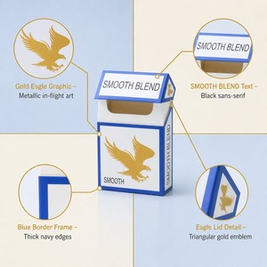 Boîte à rabat de style cigarette personnalisée, emballage alternatif, pelliculage mat, blanc marine, qualité supérieure, vente au détail, OEM, MOQ 100 pièces - Product Image 3
