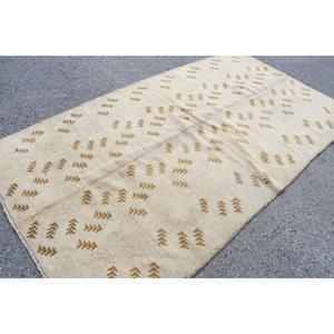 5.2x9.2 ft Turkish Vintage Rug, Large Rug, <b>Brown</b> <b>Wool</b> Rug - Product Image 1