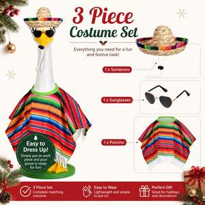 Disfraz de Ganso para Porche, Poncho Mexicano, Sombrero de Paja, Gafas de Sol, Decoración de Jardín - Product Image 6