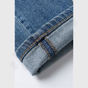 Jeans en denim décontractés pour hommes de haute qualité, vintage, hiver, coupe droite, 100% coton, respirant, fournisseur en gros - Product Image 6