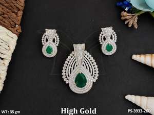 ชุดจี้สำหรับใส่ไปงานเลี้ยงสีทองแบบหรูหราสไตล์แฟนซีที่สวยงาม - Product Image 2