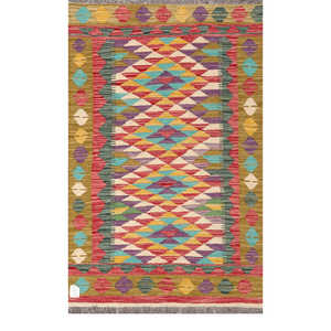 Alfombra Kilim de Maimana, Afganistán, 149 x 92 cm, Alfombras y Juegos de Alfombras - Product Image 1