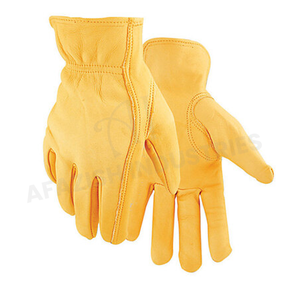Cow Grain Leather Driver Work Gloves for Durable Comfortable Industrial and Driving Applications with Enhanced Protection - Product Image 1