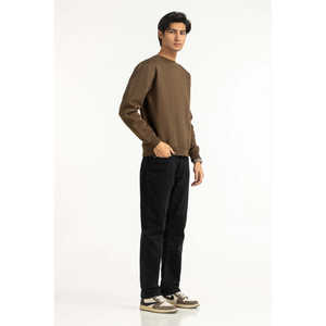 Sweat-shirt d'hiver en tricot mélangé pour femme, coupe classique, couleur olive foncé, MN-SWS-WS25-004 - Product Image 6