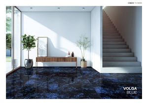 Azulejos de porcelana de alto brillo de 600x1200mm VOLGA BLUE - Product Image 3