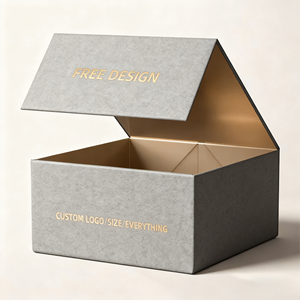 Hộp quà giấy cứng cao cấp, màu đen, có logo tùy chỉnh, đóng từ tính, có thể tái chế, gấp được, làm từ bìa cứng chắc chắn, có nắp đóng từ tính - Product Image 2