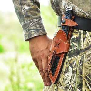 Cuchillo de Caza de Acero de Damasco Hecho a Mano con Mango de Madera para Supervivencia al Aire Libre, Campamento, Pesca, Cuchillos de Caza con Hoja de Acero de Damasco - Product Image 5