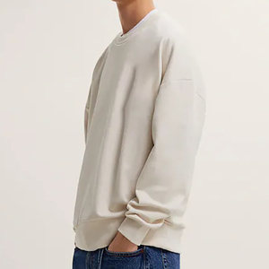 Vente en gros de sweatshirts ras du cou en polyester 100% personnalisés pour hommes, manches longues, technique de printemps brodé de couleur unie - Product Image 2