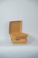 Logo personalizzato Design grande Kraft cartoncino a conchiglia per uso alimentare Hamburger scatola di imballaggio per le famiglie per spuntini e cene