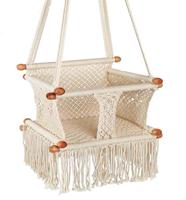 Balançoire suspendue en macramé pour enfants et bébés, faite à la main, pour intérieur et extérieur, chambre, salon, design moderne, chaise hamac, berceau pour tout-petits