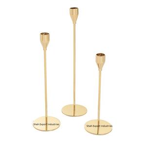 Design à la mode métal cône bougeoir couleur or houe et mariage table bougie lumière dîner décor bougie cône - Product Image 1