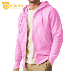 Hip Hop Style lourd 100% coton hommes Vintage à capuche broderie personnalisée de haute qualité avec fermeture éclair conception - Product Image 3