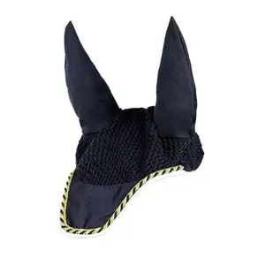 Rede de orelha de cavalo de crochê com gorros personalizados, rede de orelha de cavalo com véus mosca, melhor preço, fornecedor OEM