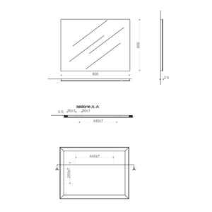 Miroir mural minimaliste sans cadre en verre poli 60x80, installation réversible, épaisseur 6,0 mm - Product Image 5