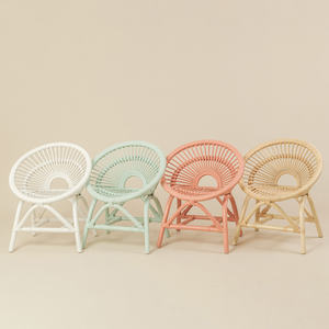Top Quality Luxury Rattan <b>Dining</b> Room Decor Kid <b>Chair</b> <b>Blue</b> Color Moon Dinner <b>Chairs</b> for Children and Babies Factory Price - Product Image 4