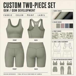 Set Due Pezzi Personalizzato per Donna OEM ODM Top Corto e Pantaloni per Brand di Abbigliamento Casual e Streetwear - Product Image 2
