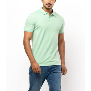 Polo de golf de haute qualité avec design personnalisé pour hommes, uniforme de couleur unie à vendre avec tissu tricoté avec logo personnalisé - Product Image 2