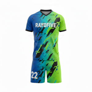 Service OEM, fabriqué au Pakistan, uniformes de football respirants imprimés 100% polyester sans manches, col en V, haute qualité, stock personnalisé - Product Image 3