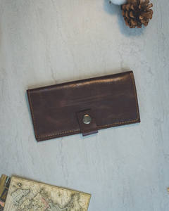 Élégant porte-chéquier en cuir avec logo personnalisé Portefeuille long avec blocage RFID Cadeau de bureau fait main de haute qualité Design de couleur personnalisé - Product Image 2