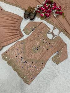 Designer indien exclusif ethnique Bollywood porter nouveau lancement Georgette Punjabi à volants Sharara Palazzo costume à prix raisonnable - Product Image 4