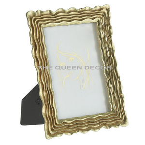 Newest Elegant Style Aluminum Metal Square Shape Gold Plated Home Decorative Photo Frame for Desk <b>Tabletop</b> <b>Display</b> - Product Image 2