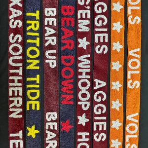 New Style Women's Handbag Accessories Leopard Embroidery <b>Beaded</b> <b>Door</b> Straps Pink White Cross-Body Strap Canvas Metal Belts - Product Image 1