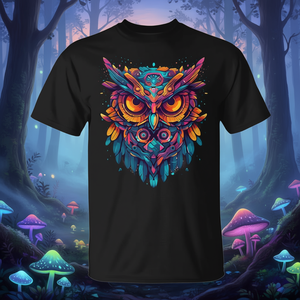 Camiseta sin Mangas con Diseño de Búho Psicodélico Bohemio, Diseño de Aves Trippy para Hombres y Mujeres, Ropa Promocional - Product Image 3