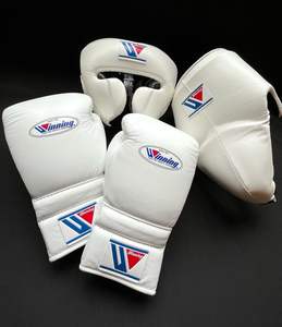 Customizable Winning Real Leather Boxing Set with Thick 4-Layer Padding & Hand <b>Grips</b> for Martial Arts & Fitness Training - Product Image 1