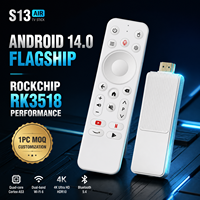 S13 Air Android 14 TV Stick RK3518 2GB 16GB 4K Dual WIFI 2T2R BT Remote Suara 1pc MOQ Logo Kustom Versi APP TV Harga Grosir