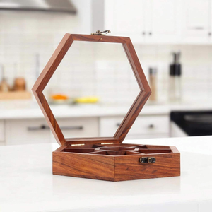 Indian Masala <b>Herb</b> & <b>Spice</b> <b>Tools</b> Sheesham Wood <b>Spice</b> Box with Spoon Eco-Friendly Durable Leak Proof Filled with Authentic <b>Spices</b> - Product Image 2