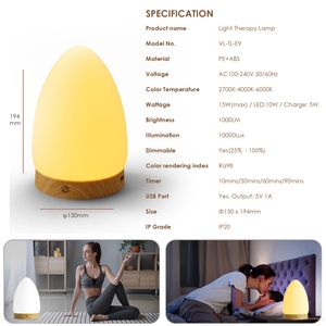 Tốt nhất người bán sinh học quang học ánh sáng trắng có thể điều chỉnh độ sáng LED buồn ánh sáng ban ngày trị liệu đèn 10000 Lux uv-miễn phí LED - Product Image 6