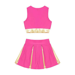 Fournisseur d'usine, vente en gros d'uniformes de cheerleading, nouveau style, logo personnalisé, 100% polyester, ensemble de vêtements de cheerleading élastiques - Product Image 5