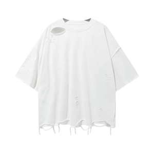 เสื้อยืดผ้าฝ้าย100% แบบกำหนดเองสำหรับผู้ชายเสื้อยืดแฟชั่นแนวสตรีทเสื้อยืดลำลองและทรงหลวมออกแบบได้ตามต้องการ - Product Image 3