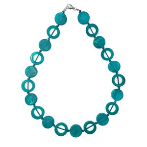 New Arrival Women's Premium India Green Brown Short Resin Necklace with Oval Beads for Party Fashion - Product Image 3