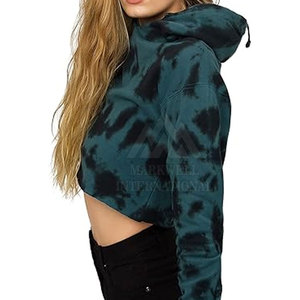 Diseño personalizado uso al aire libre mujeres Crop Top sudaderas con capucha de color sólido cómodo mujeres Crop Top sudaderas con capucha - Product Image 5