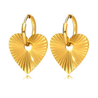 Bijoux géométriques en acier inoxydable plaqué or 18 carats pour femmes à la mode en chrome coeur Design Zircon exagéré en chrome coeur