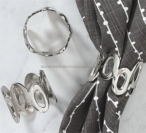 Rond de serviette en nickel plaqué finition avec un style élégant, parfait pour la décoration de la cuisine et de la table à manger, outil décent. - Product Image 3