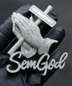 Colgante de plata de lujo 925, diseño de Hip Hop personalizado con diamante de moissanita y fianza de bolsa de dinero helado para joyería de fiesta - Product Image 1