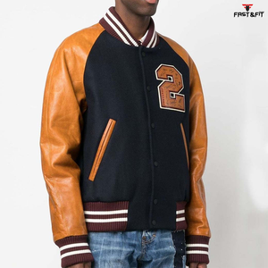 Veste de baseball universitaire en toile avec logo personnalisé pour hommes, coupe-vent et respirante, broderie noire, style urbain d'hiver - Product Image 3