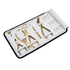 <b>Hair</b> <b>Extension</b> Installation Kit with Flat Tip Crimping Bead Remover Pliers Tape-<b>In</b> Pressing Pull Loop Hook and <b>Hair</b> <b>Clips</b> - Product Image 1