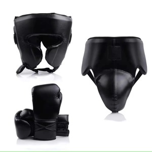 Premium Quality Hand Made Boxing Kit 100% Genuine Leather With Gloves <b>Head</b> Guard Groin Guard Professional Sparring <b>Training</b> Set - Product Image 1