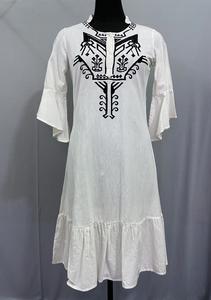 Women's Frock In Best Price Print V-Neckline Long Sleeve Comfortable Flattering Casual Style Latest Western Design Women Dress - Product Image 2