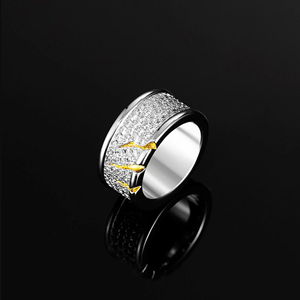 Anillo de Compromiso de Lujo de Plata de Ley 925 con Moissanita que Pasa la Prueba del Diamante, con Piedra Preciosa DEF de 0.5 Quilates - Product Image 3