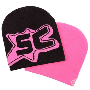 Y2K personnalisé Slouchie pêcheur Beanie sans manchette Logo Designer chapeau 3D broderie étoile motif Plaid Jacquard affaires chapeau pour la plage - Product Image 2