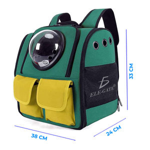 Zaino da Viaggio Portatile di Lusso per Animali Domestici, Borsa Trasportino di Media e Piccola Taglia, Alla Moda in Tessuto Oxford con Motivo Animale e Chiusura a Cerniera - Product Image 3