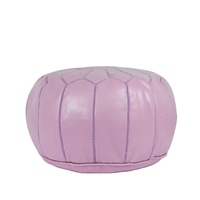 Pouf ottoman en cuir véritable rose marocain fait à la main, repose-pieds, tabouret de salon, tabouret de canapé, housse amovible traditionnelle, antique