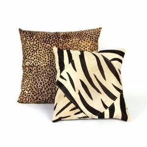 Housse de coussin carrée de luxe lavable en daim à motif animal 3D géométrique pour salon - Product Image 1