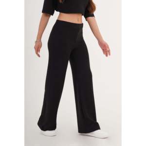 กางเกงขายาวผู้หญิง เอวยางยืด เนื้อผ้านุ่ม สีดำ ขายส่ง - Product Image 4