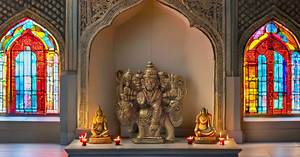 Hecho a mano moderno 2,4 pulgadas latón diosa Lord Durga estatua MATA Rani Murti Sherawali Idol oro Vertical Grabado Moderno - Product Image 6